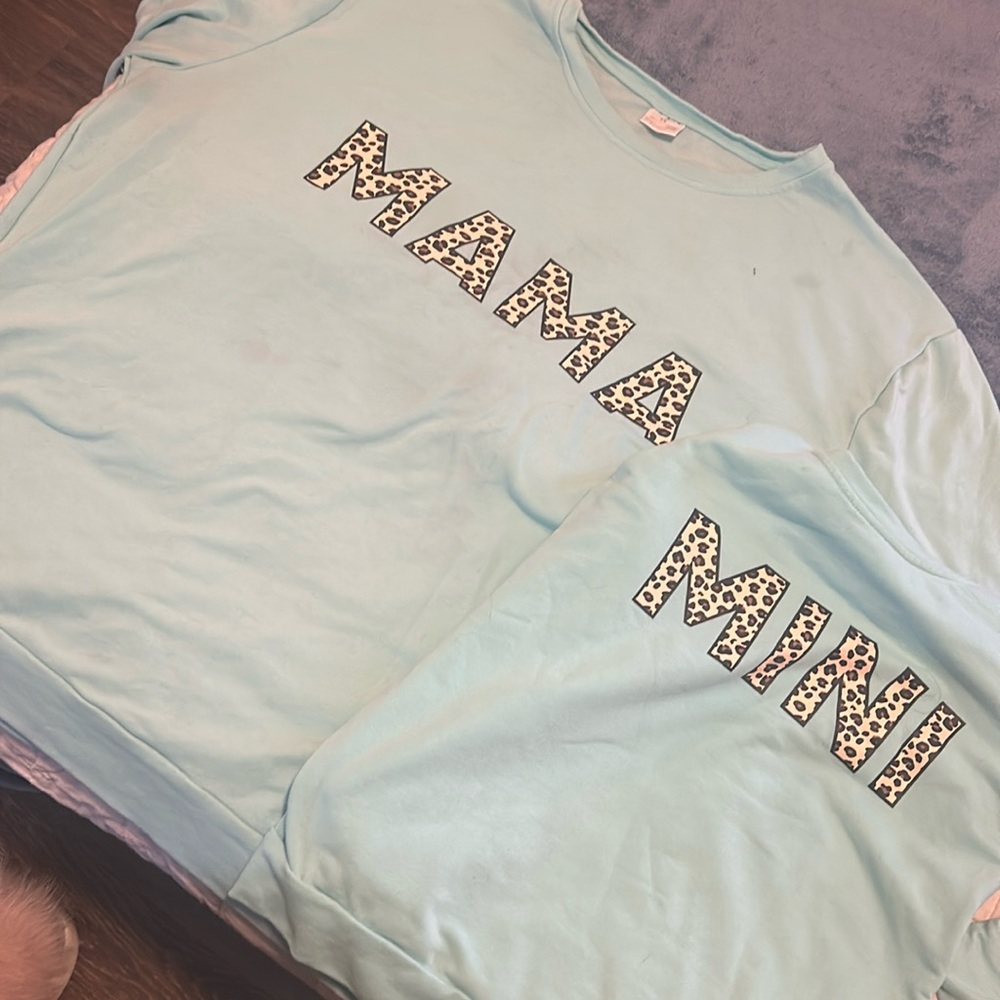 Matching long sleeve T women’s 1 x childrens 4x which is 10/12